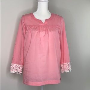 GUC Vineyard Vines Pink Sheer 3/4 Length Top S